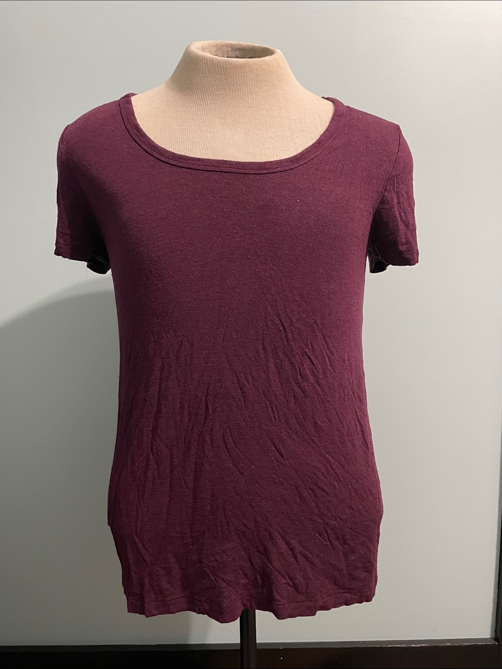 A New Day M Maroon/Purple Blouse Scoop Neck